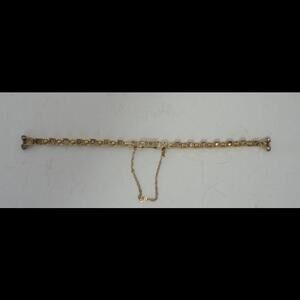 Rare Vintage WH stamped 12k gold filled watch bracelet clear stones 5 1/2"